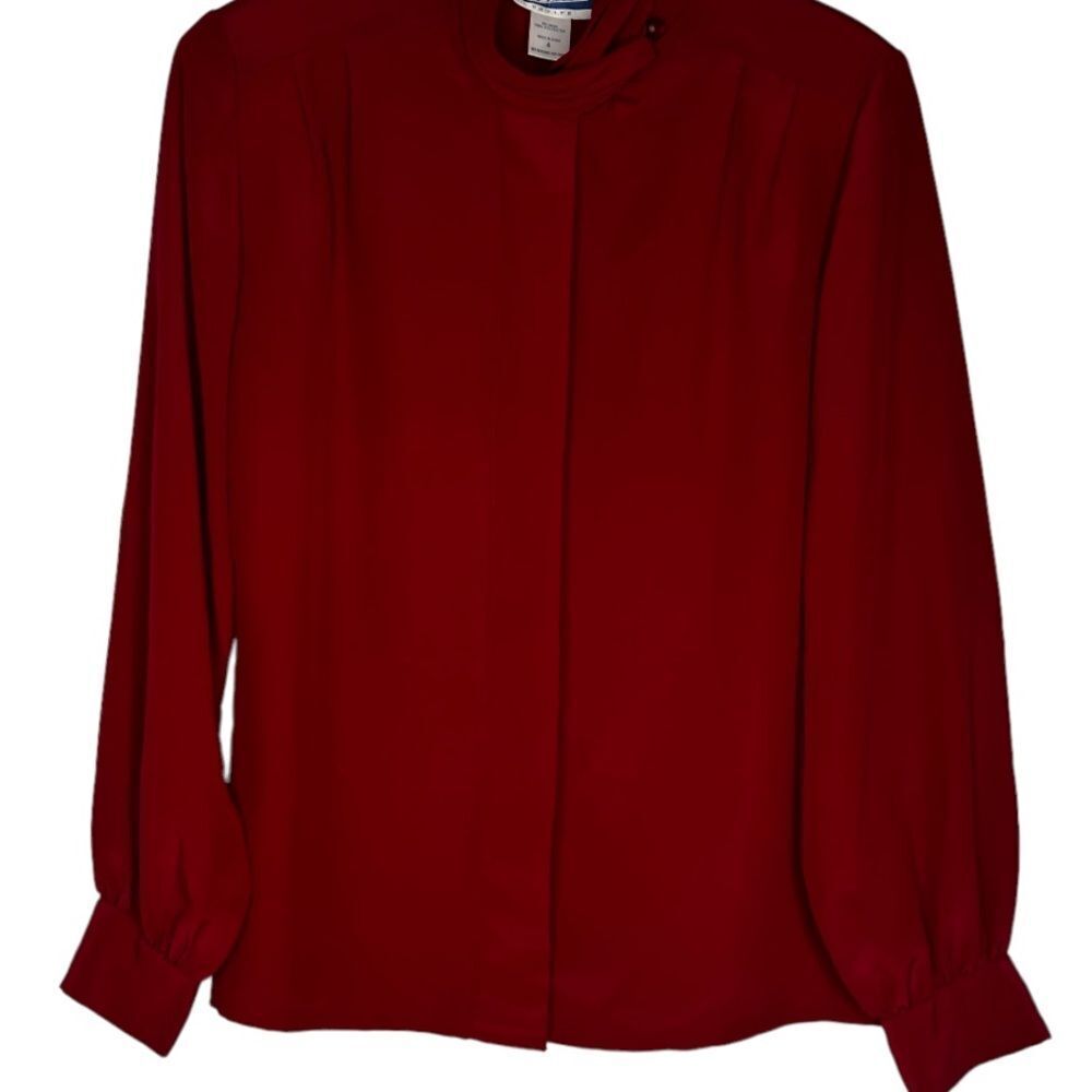 Vintage Pendleton Red Petite Blouse - Picture 3 of 6